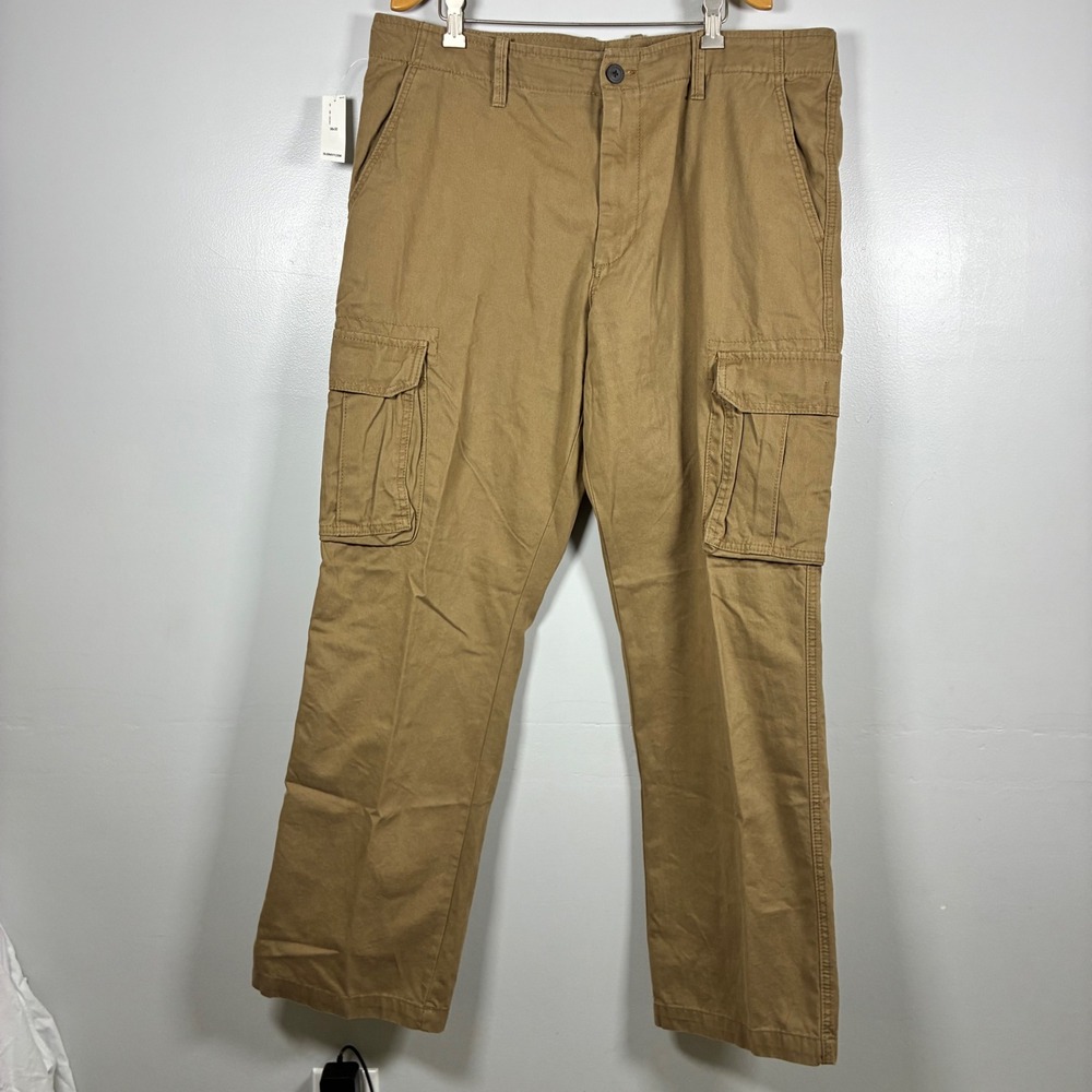 Old Navy Cargo Pants Mens 38x32 Tan Broken-In Straight Leg Utility Gorpcore 90s